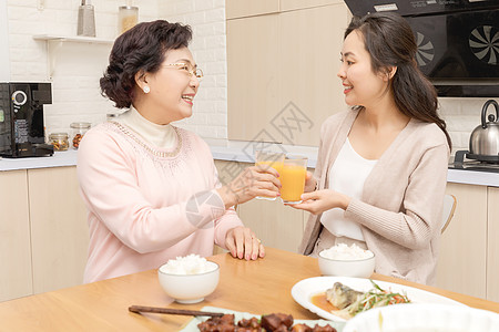 喜庆的母女春节母女过年高清图片