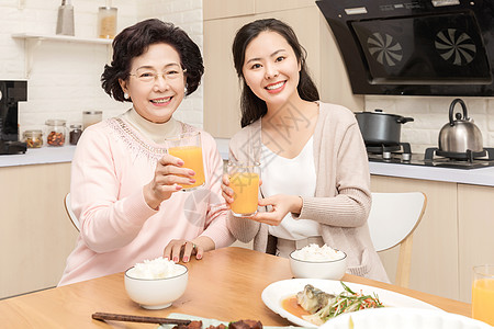 喜庆的母女春节母女过年高清图片