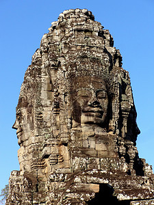 柬埔寨吴哥窟高棉的微笑图片