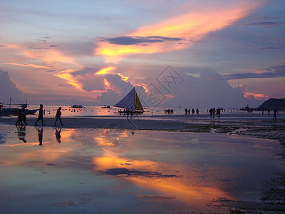 菲律宾海滩晚霞图片