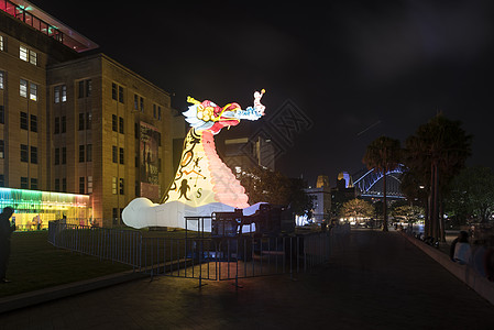 澳洲悉尼春节灯光秀背景图片