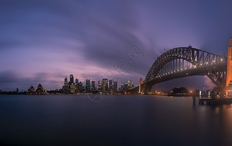 海边城市夜景澳洲悉尼城市夜景背景