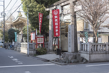 日本街景日本东京矢先神社背景