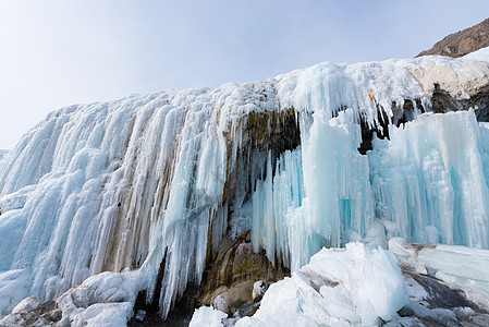 结冰的青海岗什卡雪峰背景