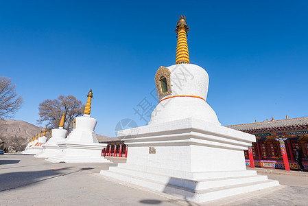 青海吾屯下寺白塔图片