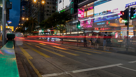 香港街道夜景图片