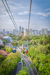 海边跑道厦门观光缆车背景