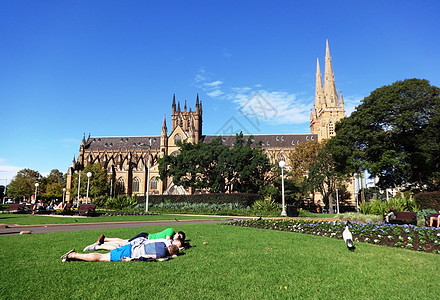 澳洲悉尼海德公园街景背景图片