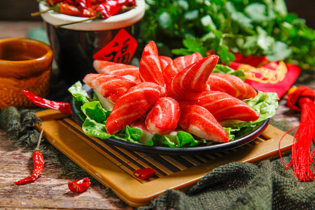 火锅蟹味棒美味对虾菜品高清图片