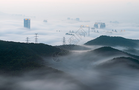 大连平流雾背景图片