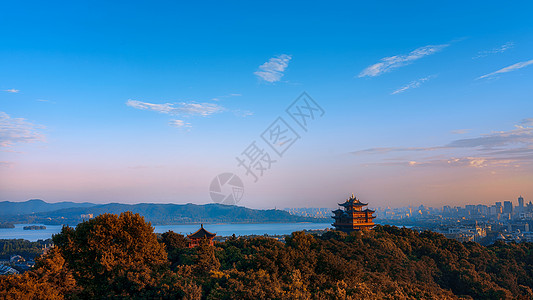 杭州风景山水俯览高清图片