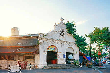 世界文化遗产槟城乔治历史建筑背景