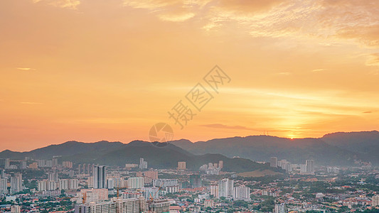 马来西亚旅游航拍槟城背景