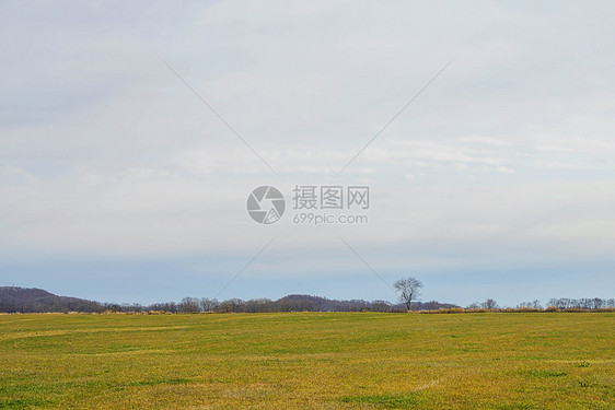 日本北海道山地田野风光图片