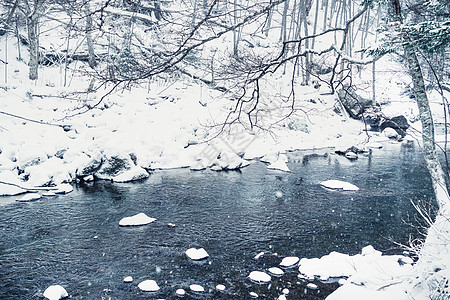 日本北海道层云峡雪景图片