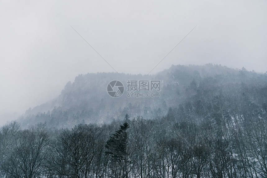 日本北海道层云峡雪景图片