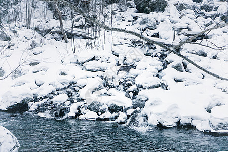 日本北海道层云峡雪景图片