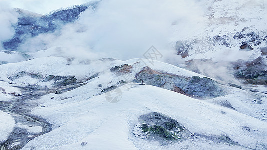 温泉滑雪北海道登别地狱谷背景