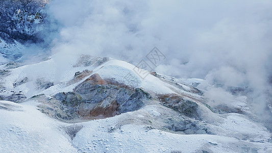 温泉滑雪北海道登别地狱谷背景