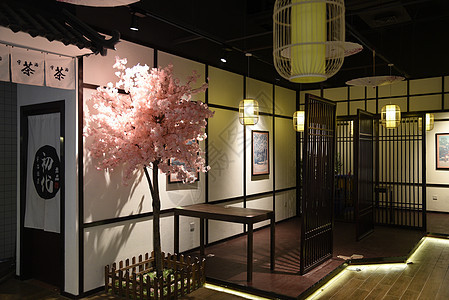 日本茶道餐厅装饰背景图片