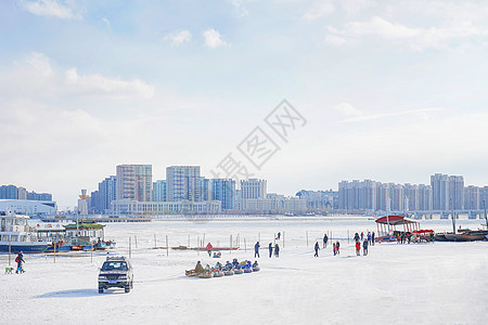 黑龙江冬季冰上娱乐项目背景图片