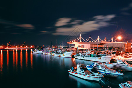 函馆金森红砖仓库建筑群夜景背景