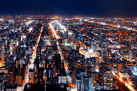 冬天城市日本札幌夜景背景