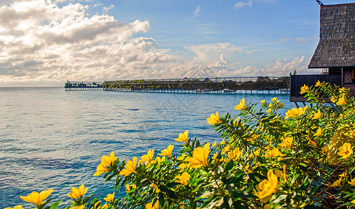 仙本那海边卡帕莱的海上风光背景