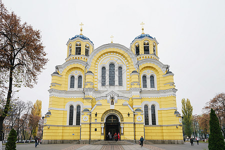 世界遗产乌克兰圣苏菲亚大教堂背景