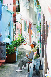 毛利文化村韩国釜山甘川文化村背景