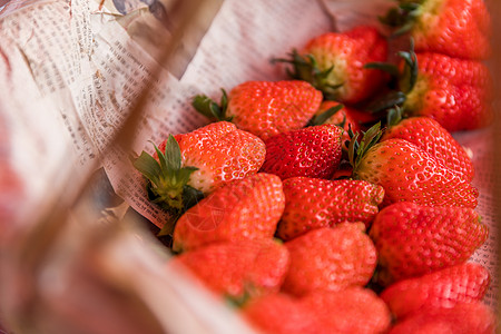 奶油草莓新鲜草莓背景
