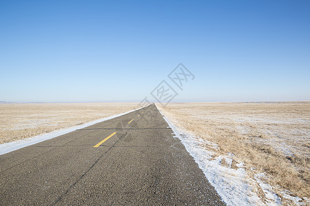 冬季内蒙古边防线公路图片