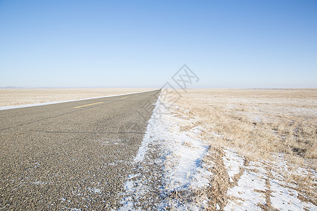 冬季内蒙古边防线公路背景图片