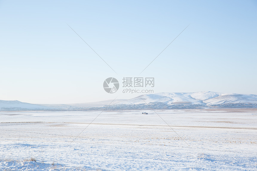 冬季内蒙古呼伦贝尔平原风光图片