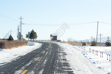 冬季内蒙古公路雪景风光图片