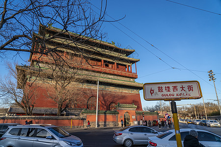 北京历史鼓楼古建筑高清图片素材