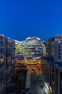 北京望京soho夜景北京银河SOHO背景