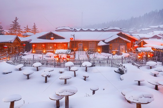 雪乡夜景图片