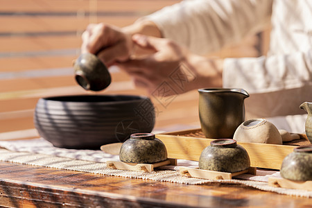 洗茶杯背景图片