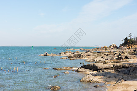 星空大海厦门小嶝岛海滩背景