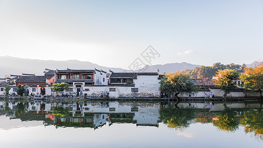 安徽宏村古镇村落背景图片