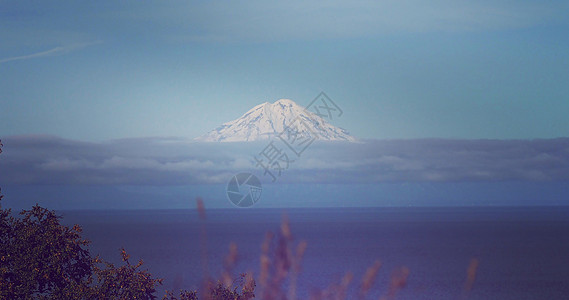 雪山远景美国阿拉斯加雪山背景