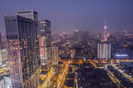 四川成都城市夜景城市建筑高清图片素材