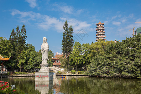 福州西禅寺中心湖图片