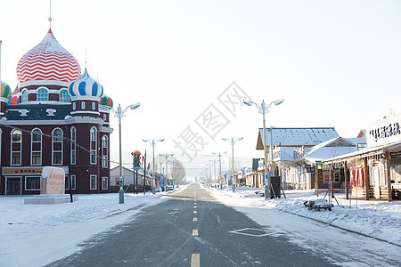俄罗斯风情街背景图片
