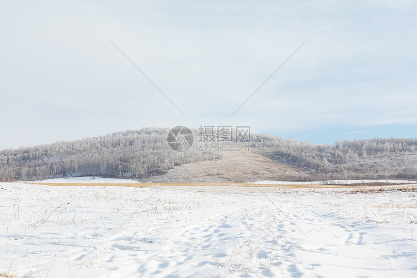 冬季辽阔雪地雪景图片