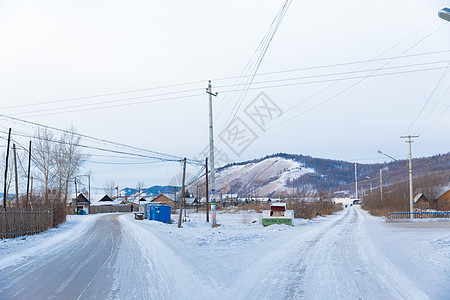 内蒙冬日边陲小镇图片