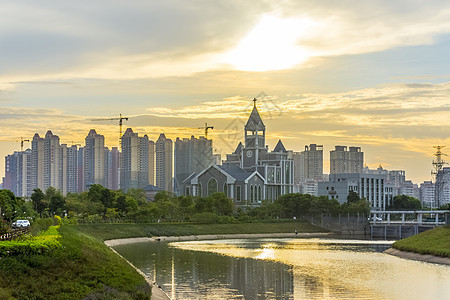 现代城市建筑背景图片