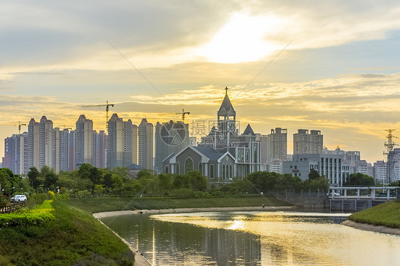 现代城市建筑背景图片