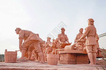 红军长征雕塑群背景图片